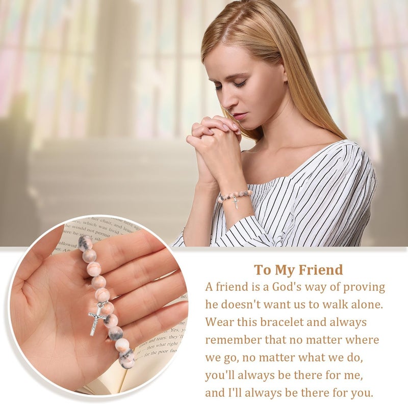 Paderast Christian Christmas Gifts for Women, Religious Cross Bracelet Gifts for Women/Daughter/Friend/Sister/Grandma/Granddaughter/Godmother/Her, Inspirational Birthday Faith Based Jewelry Stocking Stuffers Gifts - Image 3